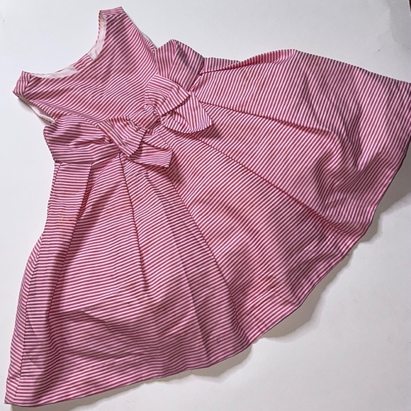 Janie and Jack Other - JANIE AND JACK GIRLS PINK & WHITE STRIPED FULLY LINED DRESS SZ 6-12 Months